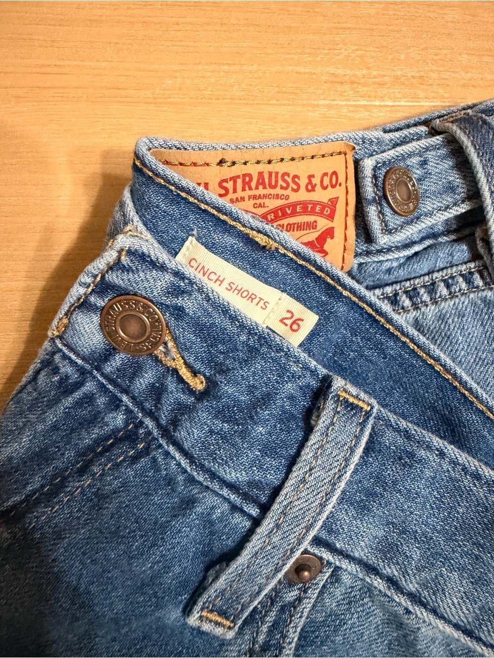 Levi's Women's Blue Denim Cinch Shorts